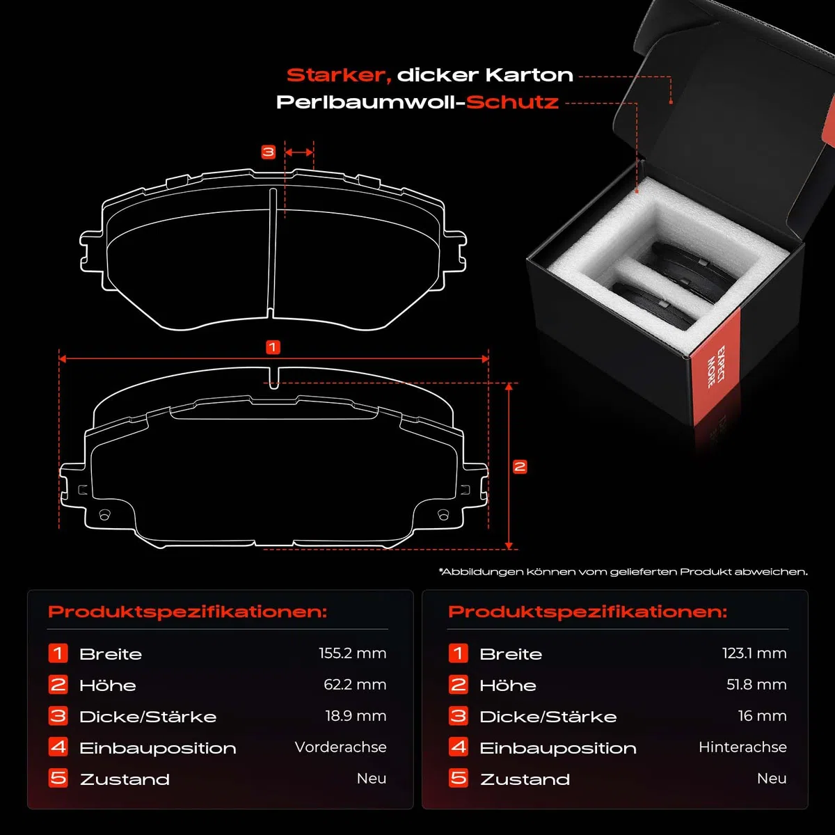 Frankberg 4x Bremsscheiben + 8x Bremsbeläge Vorne Hinten 1233679, 1360254 | Kompatibel mit Focus II Turnier DA DS FFS, Focus II Cabriolet, C-Max DM2, Focus II DA DP HCP, Focus II Stufenheck DB DH FCH