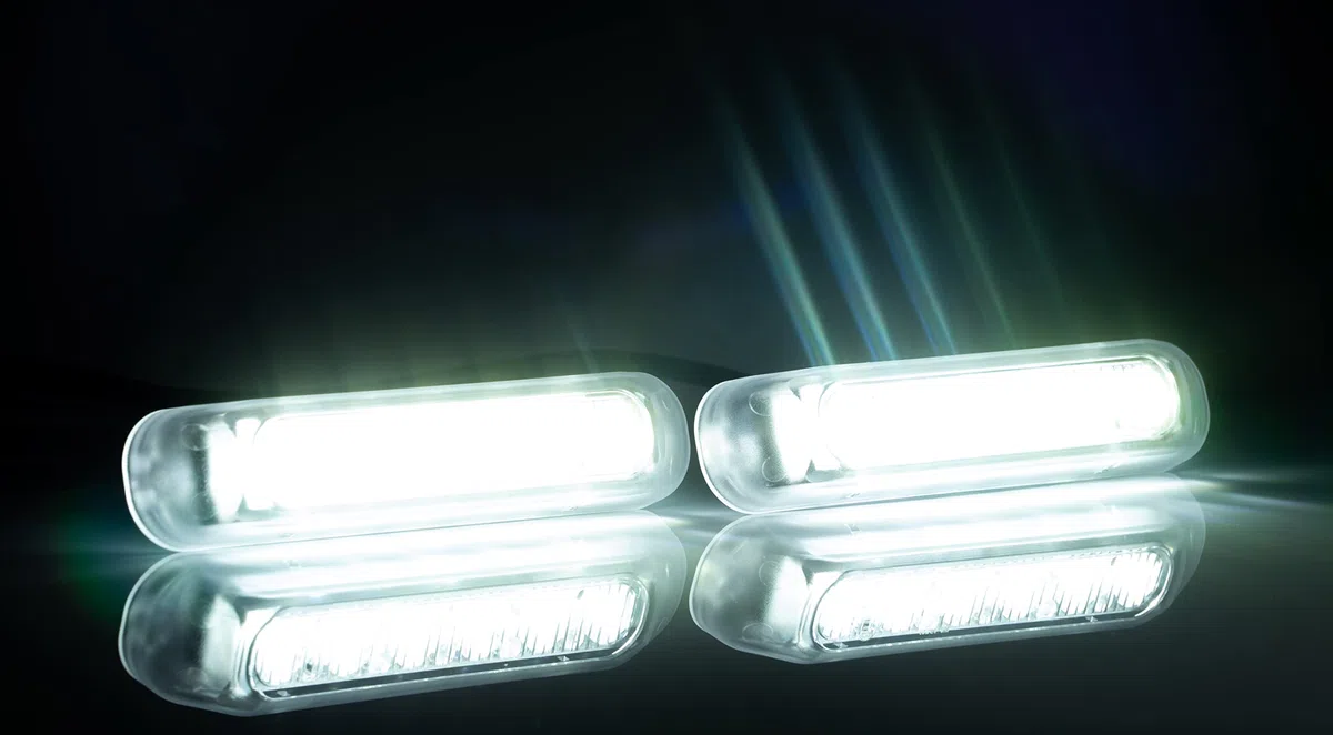 LED Tagfahrleuchten Set - vorne - Compact - 12V/24V - E9 - wasserdicht - Paar - für PKW LKW Wohnmobil