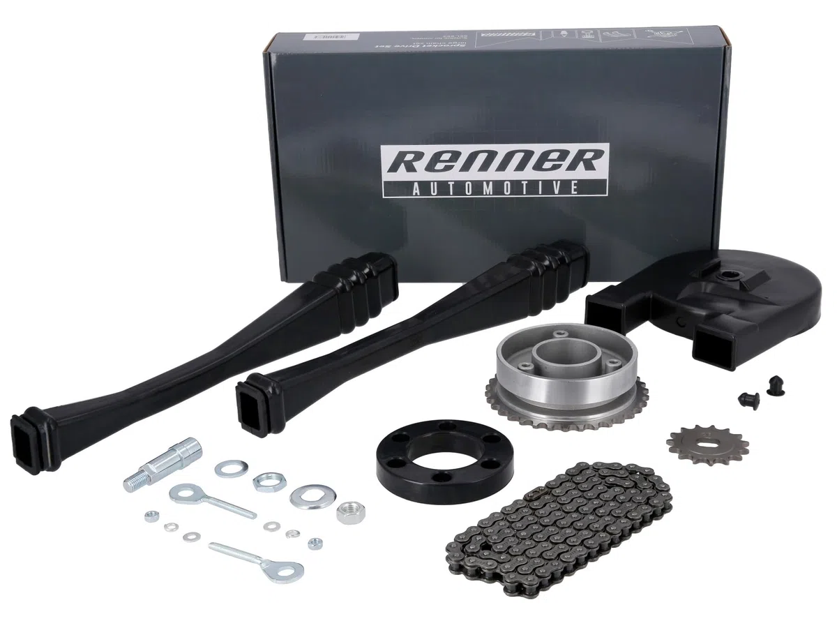 Großes Kettenradantrieb-Set (Ketten-Set) - für Simson S51, S53
