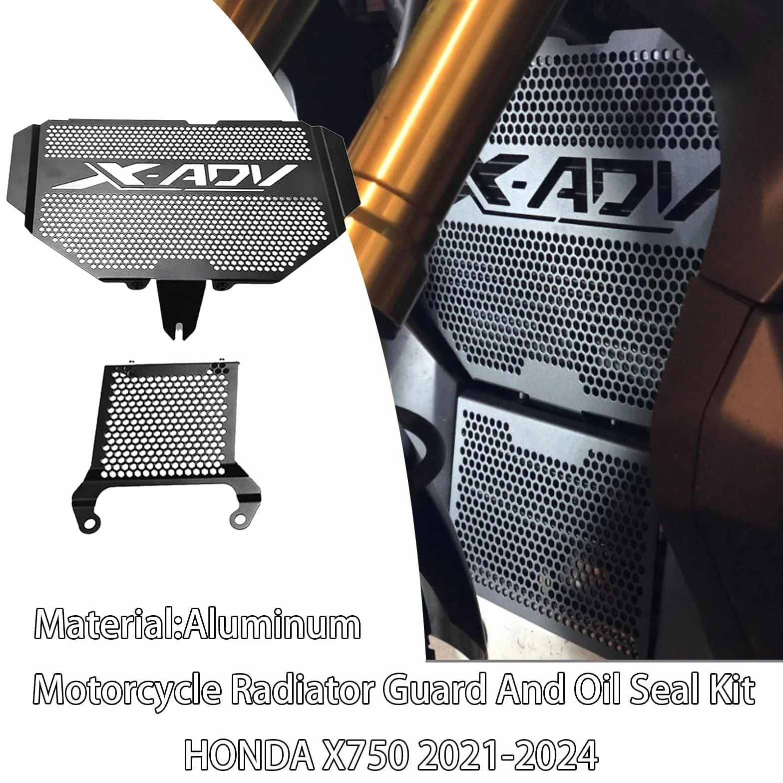 XADV 750 Motorrad Aluminium Radiator Abdeckung Kit für X ADV 750 XADV 750 X-ADV 750 2021 2022 2023 2024 2025 Schwarz