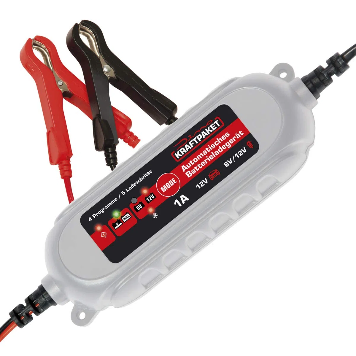 Dino KRAFTPAKET 12V-600A Starthilfegerät 66.6Wh 18000mAh|Blei-Säure & 1A-6V/12V intelligentes und automatisches Batterieladegerät | Für Blei-Säure