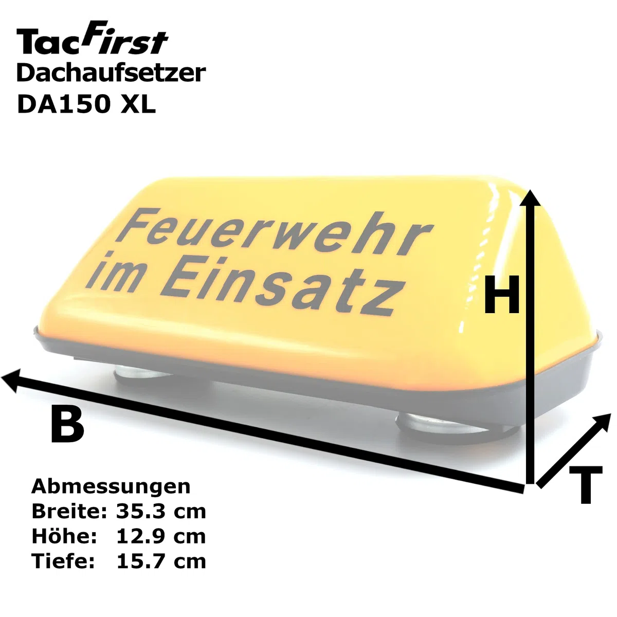 Magnet-Dachaufsetzer "Feuerwehr im Einsatz" (XL, Gelb)