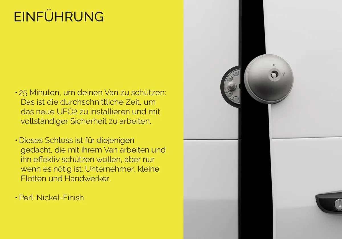UFO MERONI SERRATURE - Ufo2 Sicherheitsschloss Transporter, Einbruchschutz Wohnmobil für Lieferwagen und leichte Nutzfahrzeuge, Sicherheitsschloss für Lieferwagen, Door Lock (1 Stück)