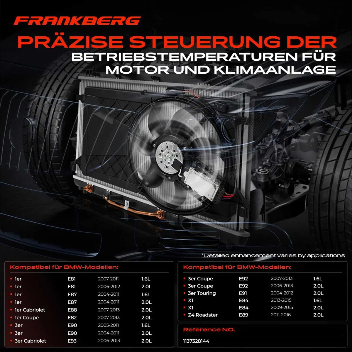 Frankberg Servopumpe Steuergerät 3-polig Kompatibel mit 1er E81 E87 E88 3er E90 E93 E92 3er Touring E91 X1 E84 Z4 R.o.a.d.s.t.e.r E89 Replace# 1137328144