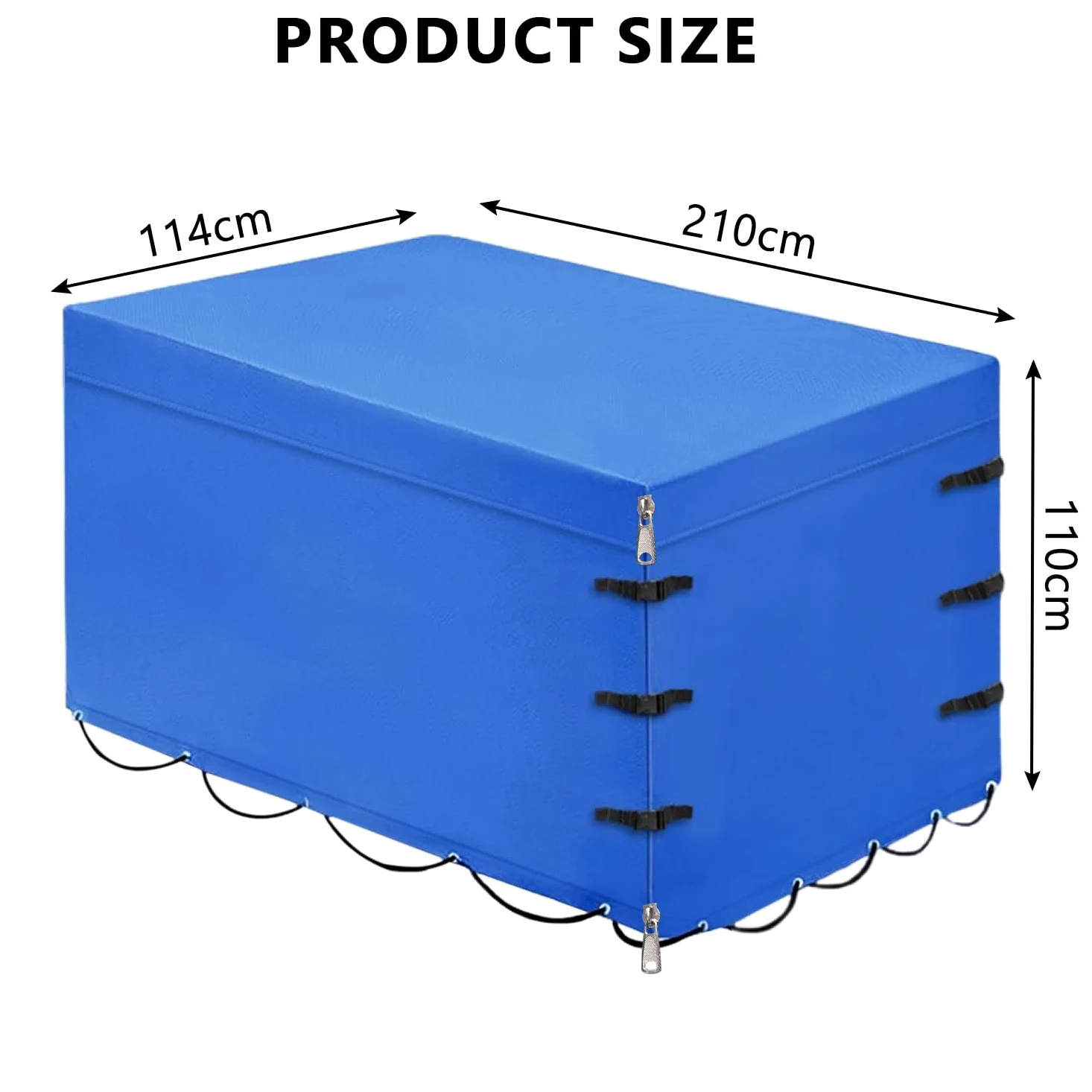 Anhänger Hochplane, Allwetter-langlebiger Trailer Cover mit Seil, 600d Oxford-Gewebe Abdeckplane Anhänger Abdeckung Plane für 750kg PKW Hänger (Mit Reißverschluss hinten)