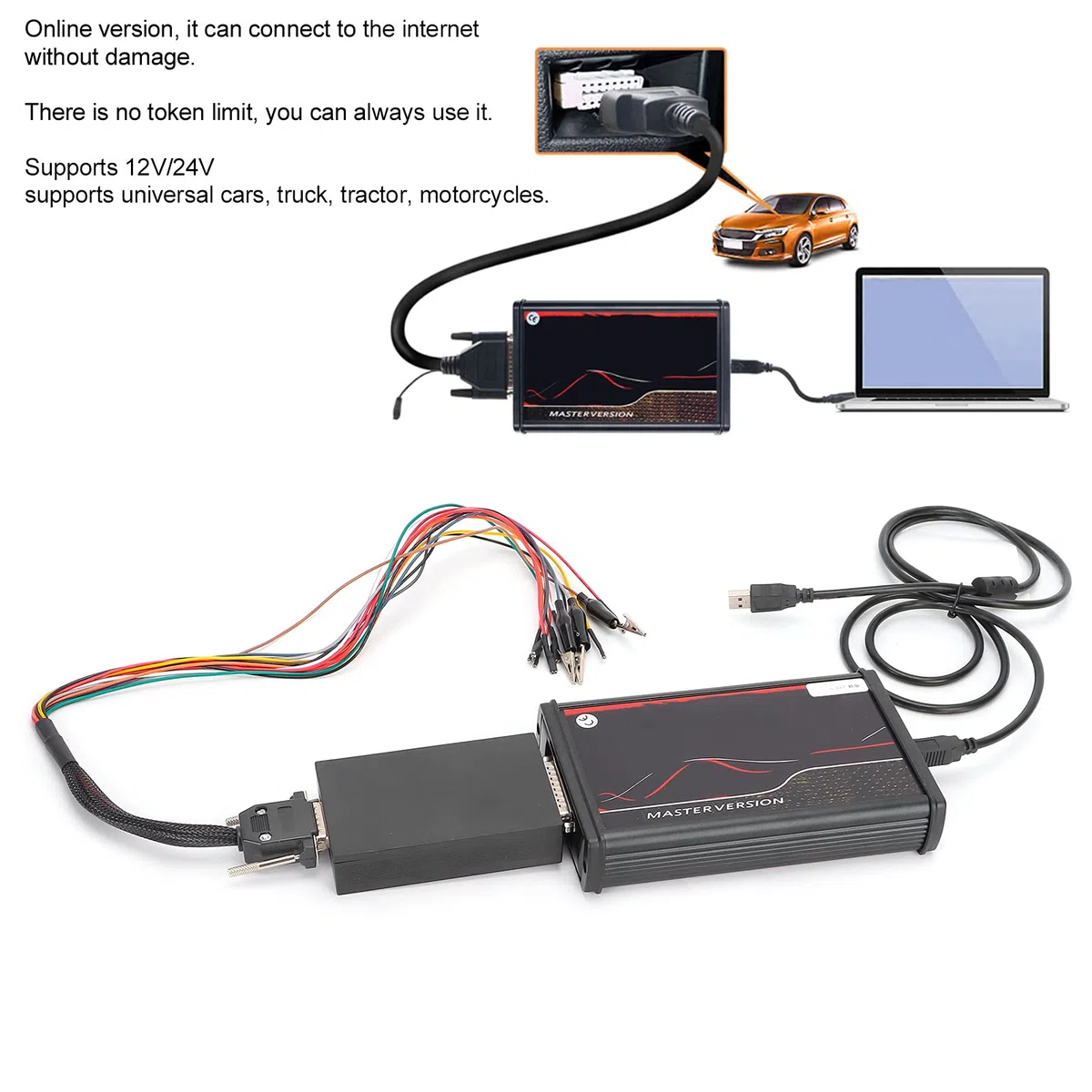 Keenso Car OBD2 -Scannerprüfung, EU Online OBD2 ECU -Tuning -Kit für Kess 5.017 V2.8 KT V7.020 Auto -LKW -Diagnose -Werkzeug Nr. Tokens