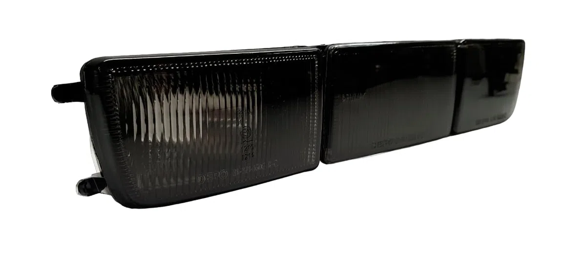 Front- Blinker Blinkleuchten lange Blenden Schwarz Set Links+Rechts Stoßstangenblinker für VW Golf 3 Vento Schwarz