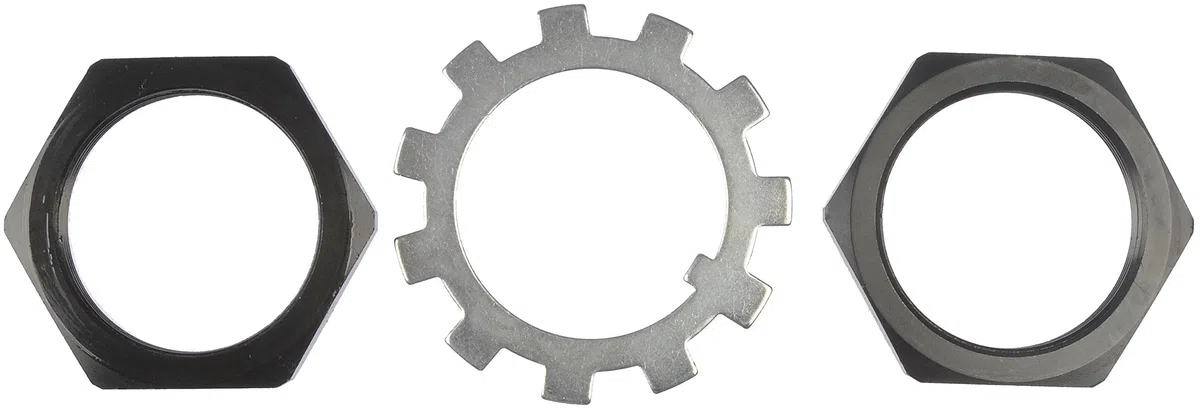 Dorman 3-teiliges Spindel-Sicherungsmutter-Set, Stahl, Schwarz, M12 x 1,25mm, Linksgewinde, Sechskant, Automotive, Muttern