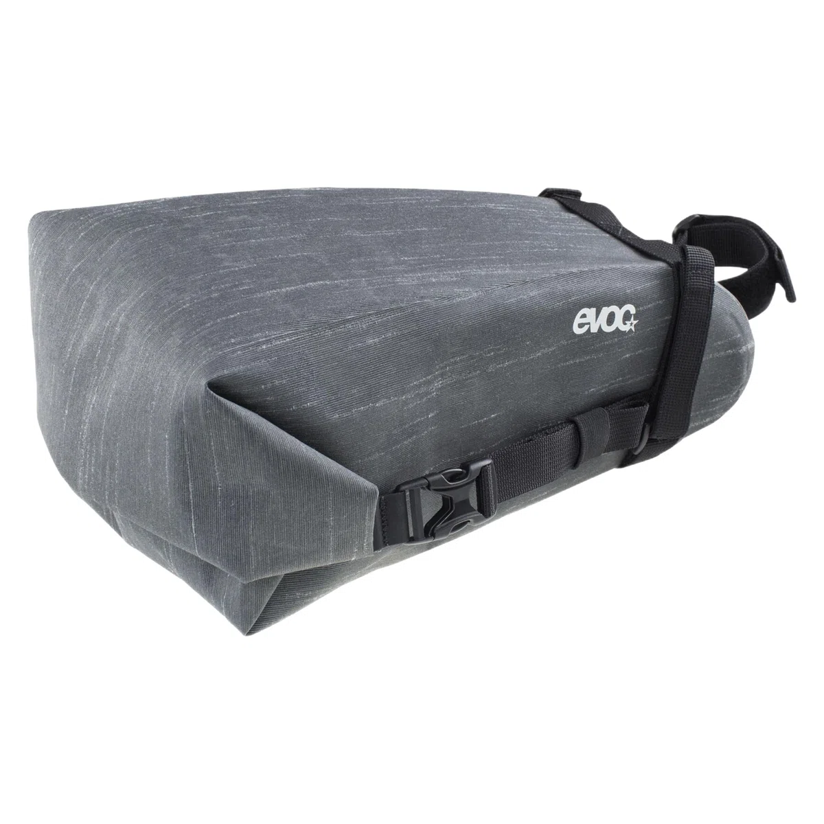EVOC SEAT PACK WP 4, einfache Satteltasche (leichtes Fahrradzubehör, wasserfeste Bikebag, Fahrrad Tasche hinten, Maße: 12 x 30 x 11 cm, Gewicht: 220 g, Volumen: 4 l), Carbon Grey