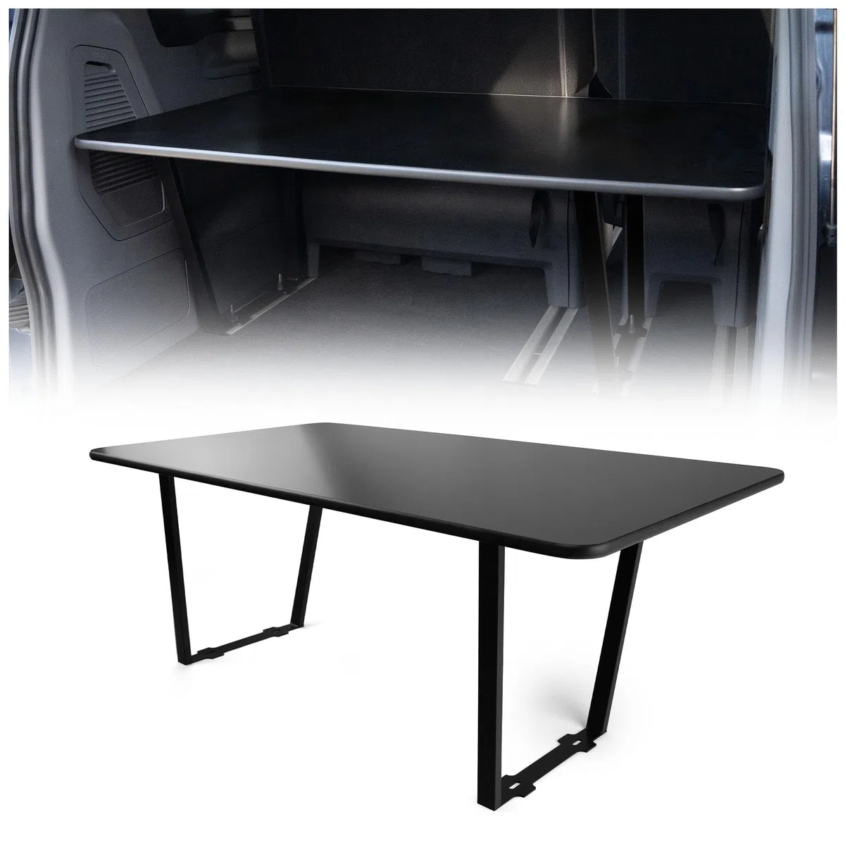 CHROMEMASTER | Kompatibel mit Ford Tourneo Custom L2 Lang 2023+ | Faltbar Bett für Auto, Multiflexboard Bettverlängerung für Camper, Campingbett, Klappbett, Regal, Tisch | Zubehör für den Wohnmobil