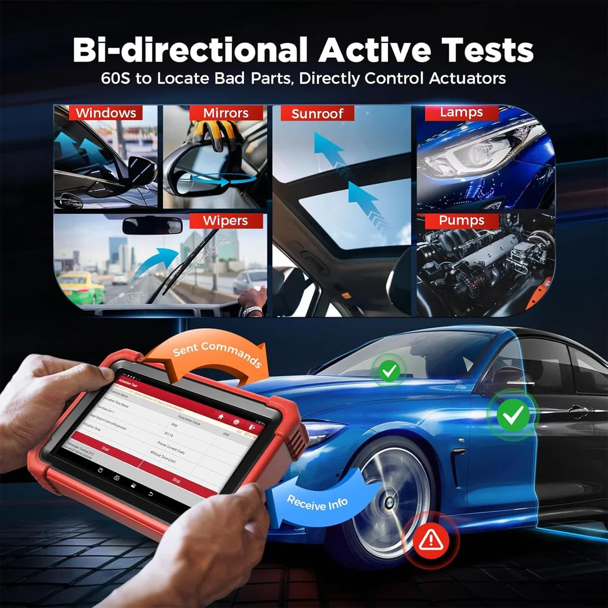 LAUNCH X431 CRP919X BT OBD2 Diagnosegerät, 2024 Bidirektionales Diagnosetool für alle Fahrzeuge, Diagnosescanner mit 31+ Dienst, Aktiver Test, CANFD&DOIP, ECU-Kodierung, VAG Geführt, 2-Jahre Update
