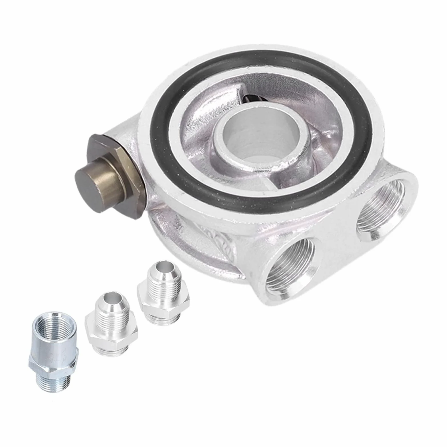 Ölkühler-Filter-Sandwichplatte, Thermostat-Adapter-Set, 3/4 Zoll 16 UNF AN10 M18 X 1,5 Mm, Passend für Universal-Autos