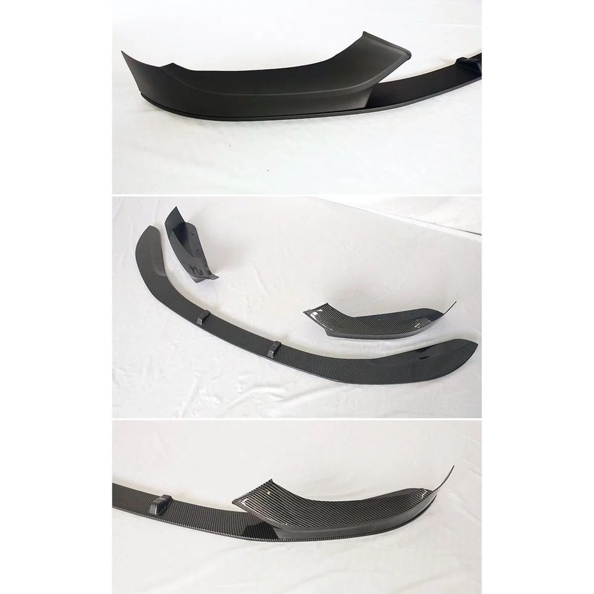 Kompatibel mit BMW 1 Series F20 LCI Late M135i MP Style 2015-2020, Frontstoßstangen-Spoilerlippe, Auto-Unterkörper-Kit-Splitter, B Carbon Fiber Look