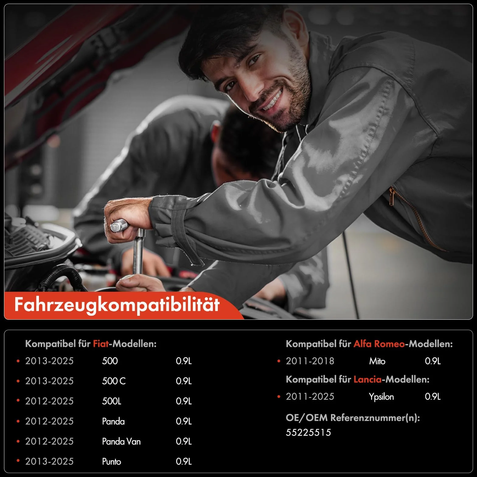 Frankberg Ölkühler Motoröl Ölfiltergehäuse Diesel Kompatibel mit Mito 955 500 312 500L 351 352 Panda 312 319 Punto 199 Ypsilon 312 Replace# 55225515