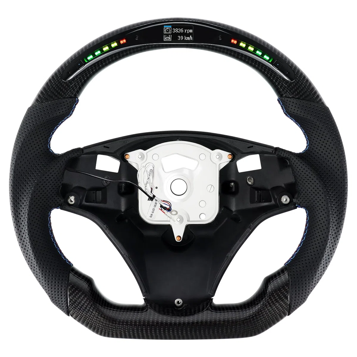 Carbonfaser-Lenkrad, Kuppel flachen Boden LED Schaltanzeige Lenkrad mit scharfen Paddel Löcher für BMW M Sport 1/3 Serie M3/E88 E90 E91 E92 E93 2005-2012
