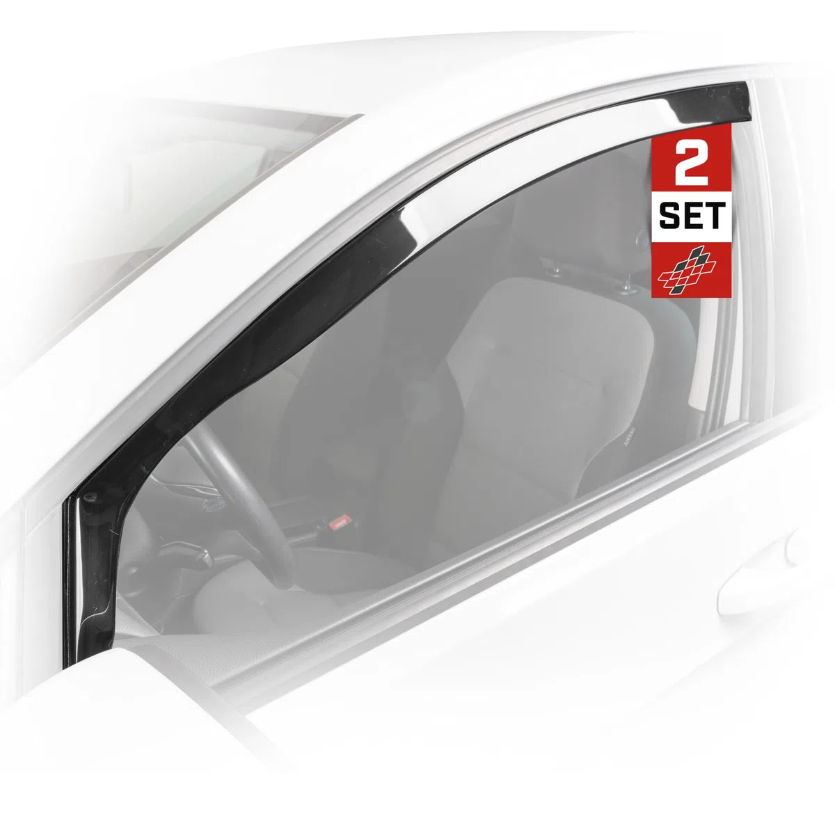 Walser Premium Auto Windabweiser für VW Up/Seat MII 2011-Heute, Skoda Citigo 2011-2019 3-Türer, Passform Regenabweiser Set für Fahrer- und Beifahrerseite, Auto Windabweiser 2 STK.