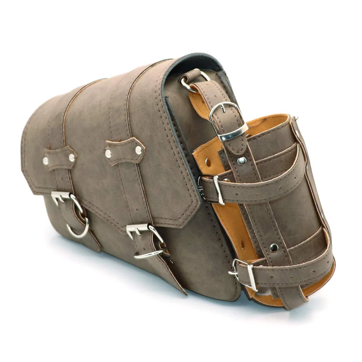 Universal Motorrad Satteltaschen PU Leder Seitliche Werkzeugtaschen für Satteltasche -Braun (Braun Links)