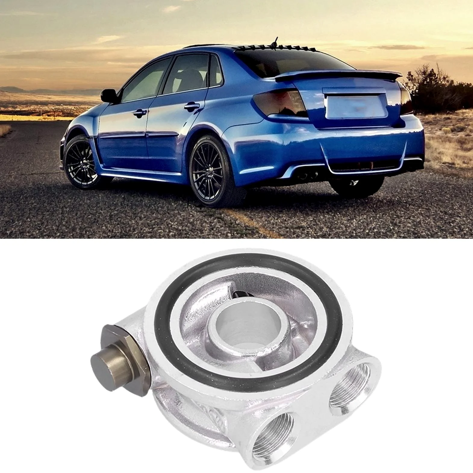 Ölkühler-Filter-Sandwichplatte, Thermostat-Adapter-Set, 3/4 Zoll 16 UNF AN10 M18 X 1,5 Mm, Passend für Universal-Autos