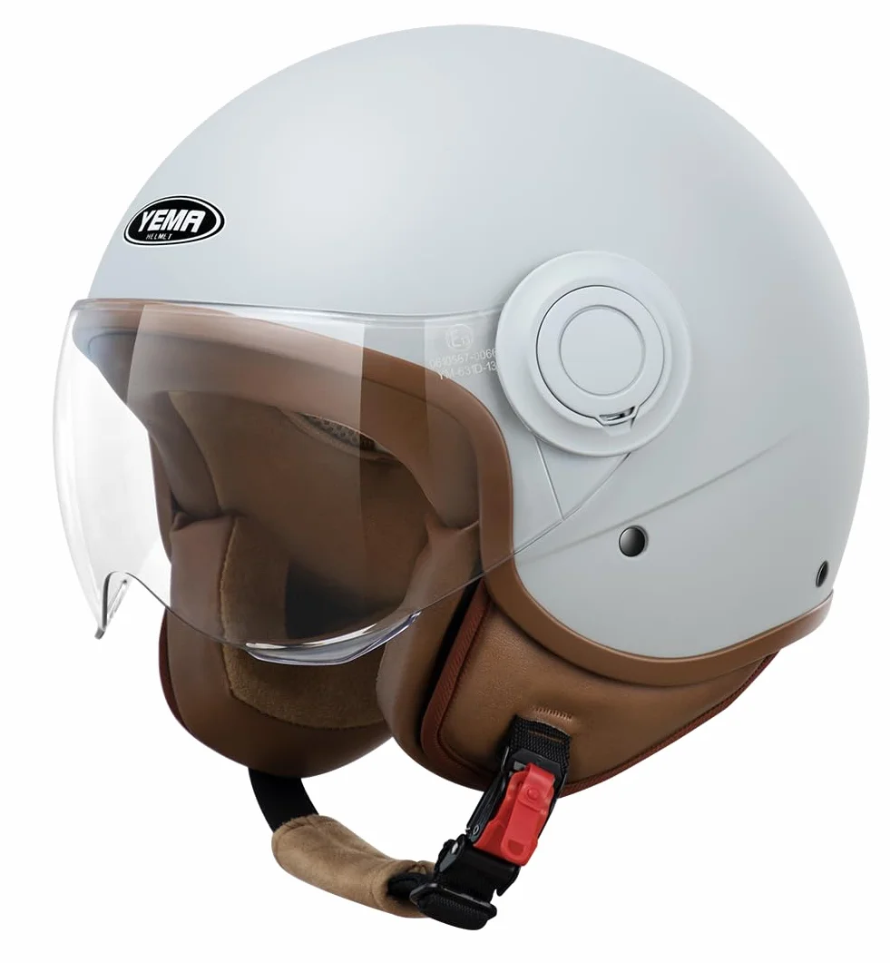 YEMA Helmet Jethelm DW-631 Moped Scooter ECE 3/4 Halbhelm für Herren Damen