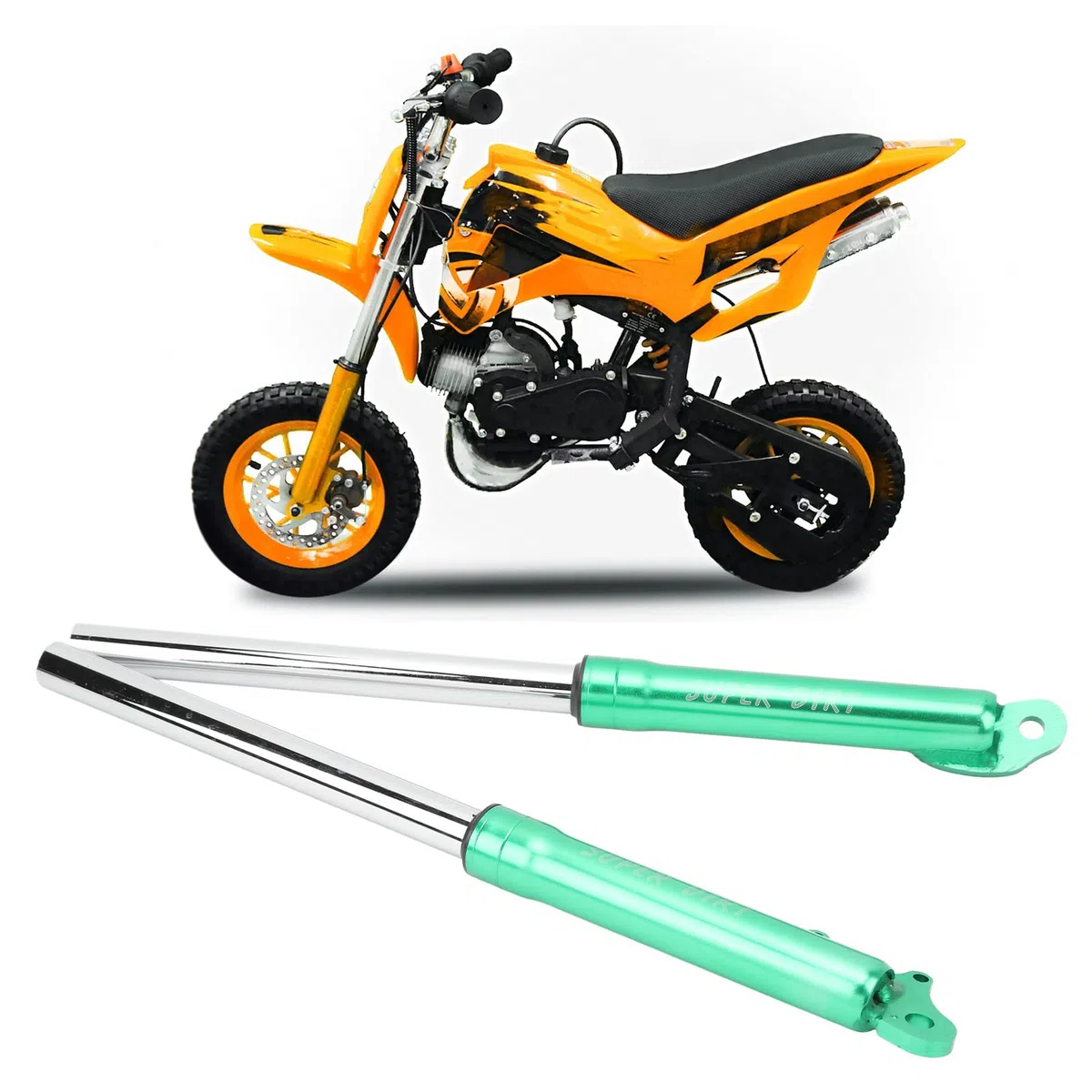 Pocket Bike Gabel Stoßdämpfer Vorderradgabel Stoßdämpfer Metalllegierung Federgabel Stoßdämpfer für Dirt Mini Pocket Bike 47 49 2 Takt