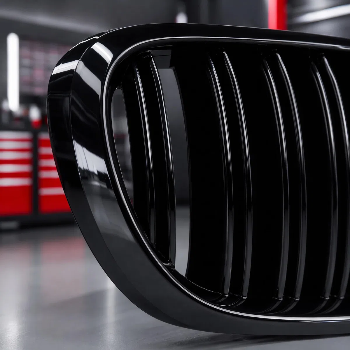 Kühlergrille für BMW X3 F25 Nieren 2010 2011 2012 2013 PRE Glanz Schwarzer Doppelsteg aus ABS Material(For F25 2010-2013 PRE)