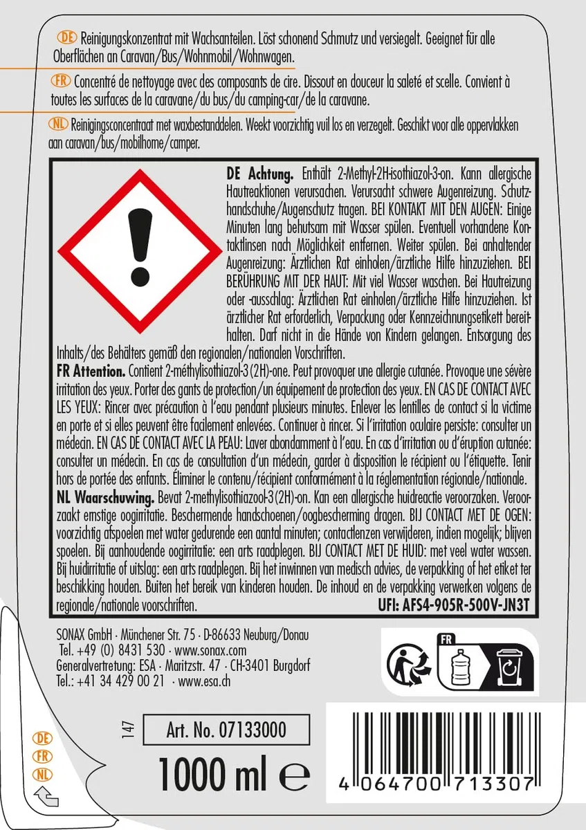 SONAX Caravan AktionsSet für die komplette Caravan Rundumpflege | Art-Nr. 07008410