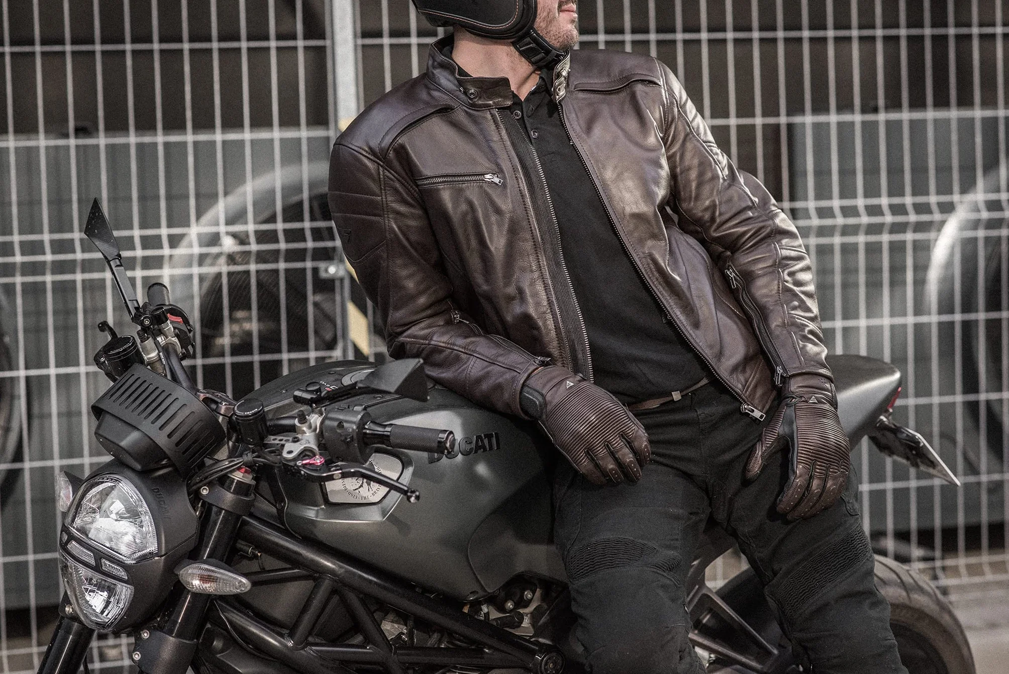 SHIMA Blake Motorrad Jacke Herren mit Protektoren Leder Sommer Schutzjacke Stadt