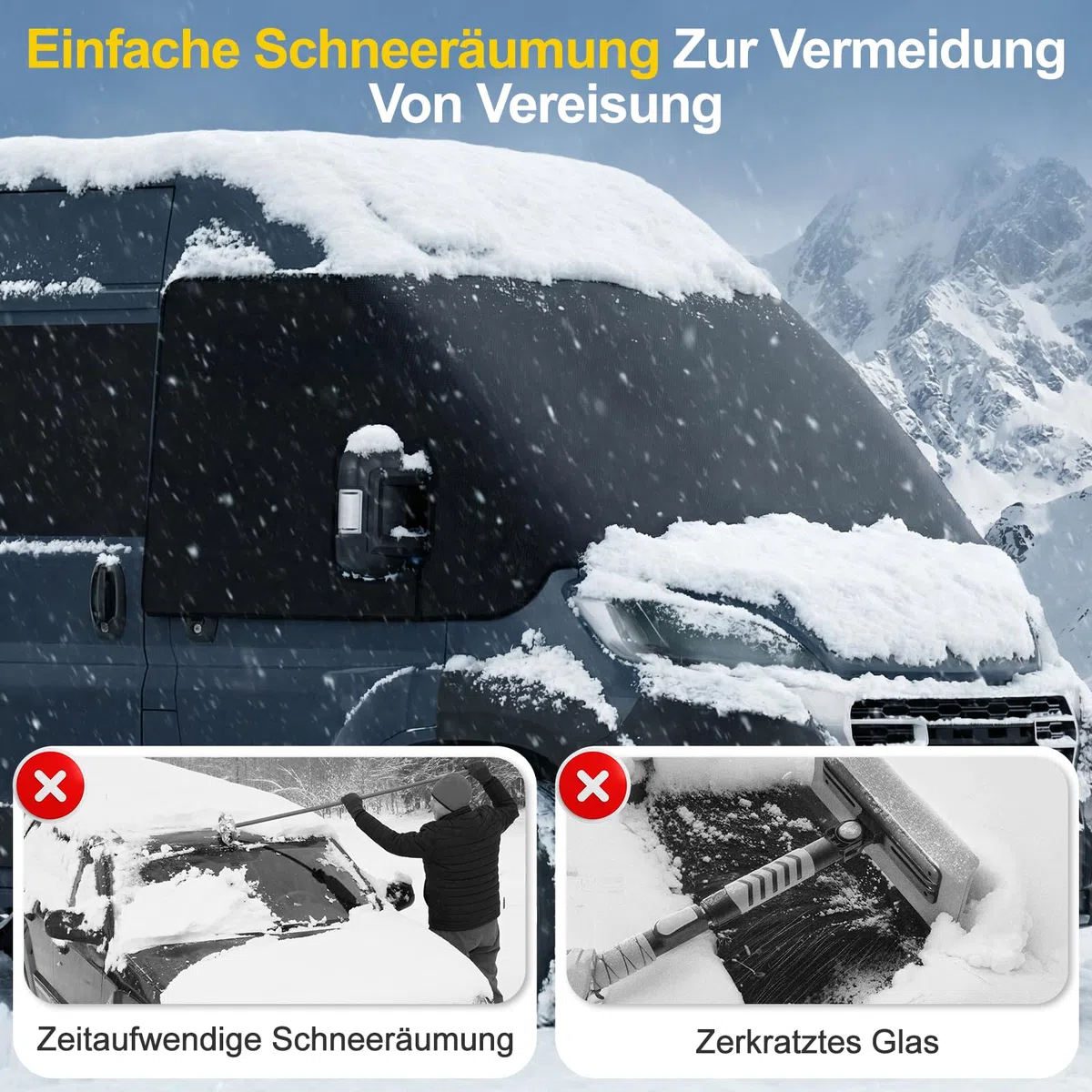 Sonnenschutz Frontscheibe Wohnmobil Außen Frontscheibenabdeckung Wohnmobil Frontscheibenabdeckung Ducato für F-iat Ducato UV-Schutz Wasserdicht schwarz