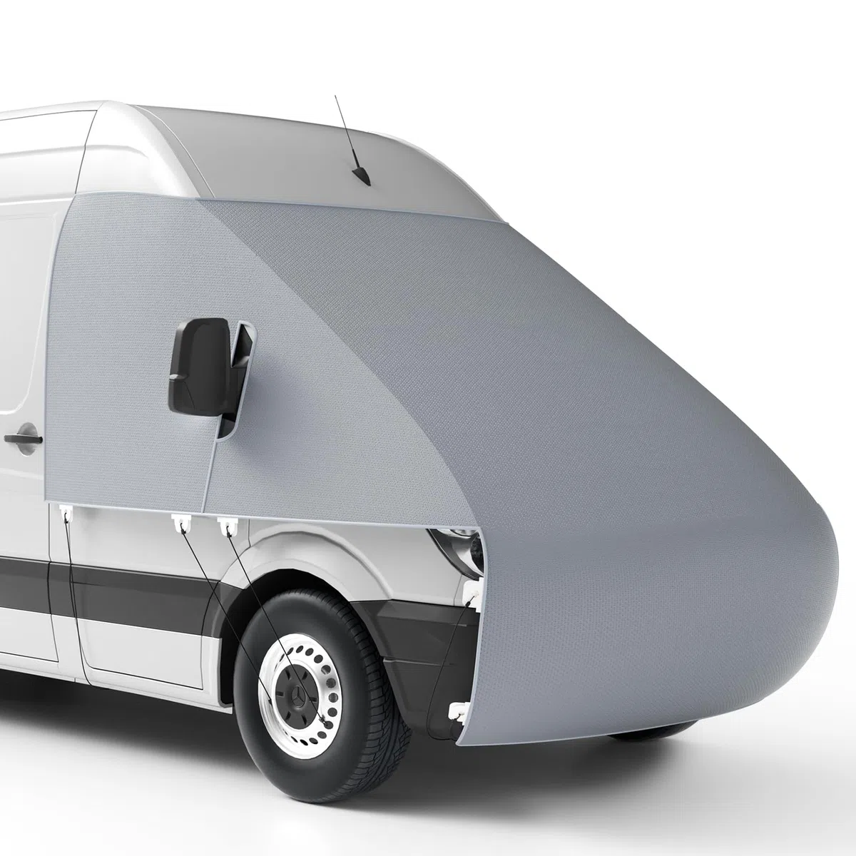 Abdeckung Frontscheibe Kompatibel with Wohnmobil FIAT Ducato ab 2006-2024, 600D Oxford Vliesstoff Wohnmobil Frontschutzplane, Anti-Kondensation im Winter und Sonnenschutz Im Sommer