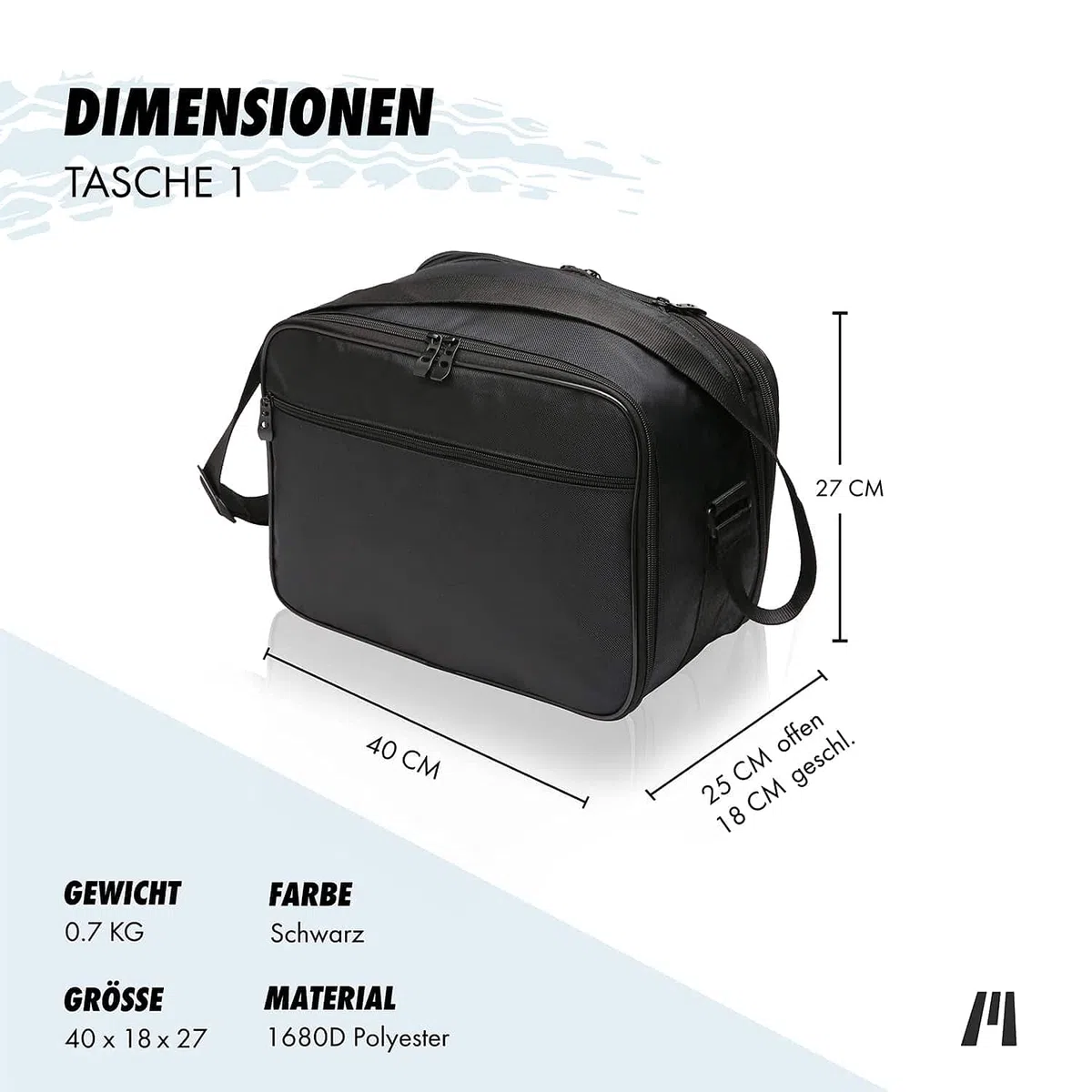 GETMORE Parts Motorradkoffer-Innentaschen Set passend zu Gepäck, Vario Seitenkoffern und Vario Top Case BMW F700GS, F800GS, R1200GS - Nr. 14+16
