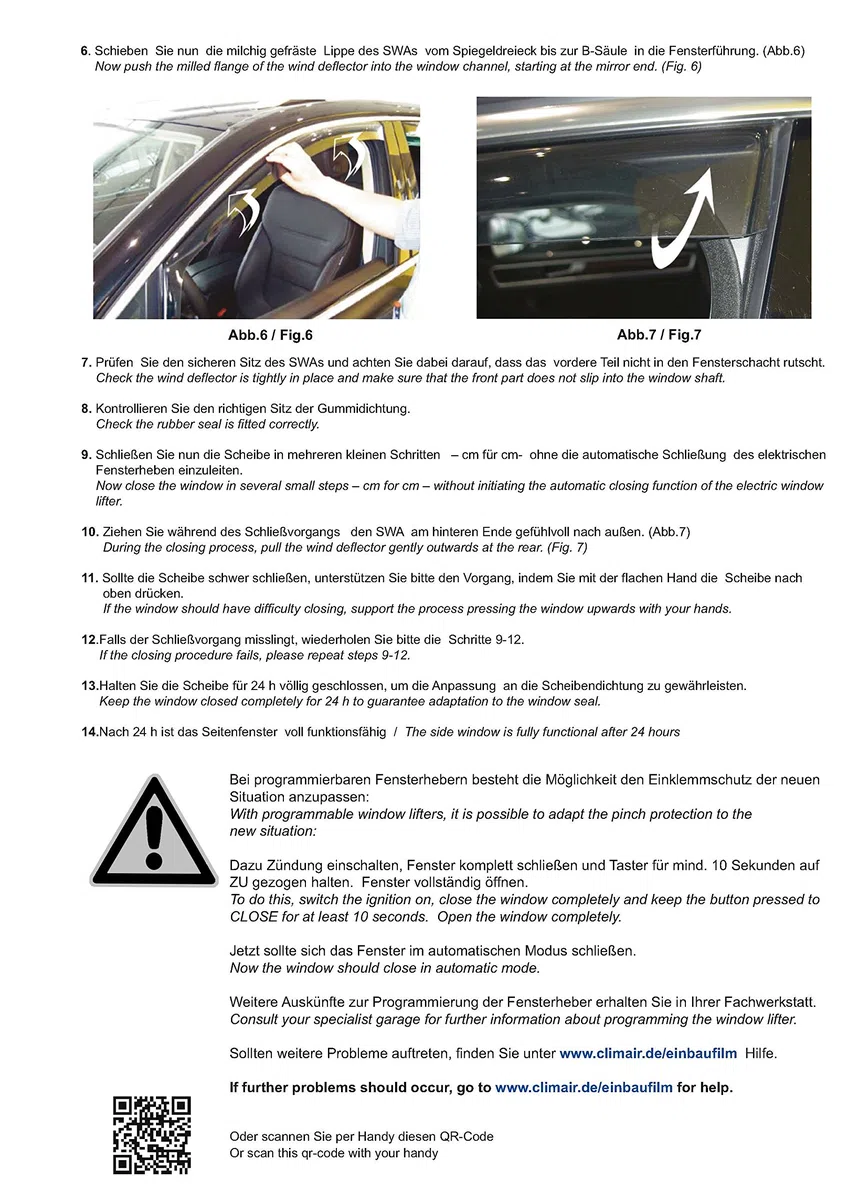 Vordere Windabweiser (1 Set) für die Fahrer und Beifahrerseite-CLS0020065D passend für VW LT Dunkles Material KaWa, 2-Door, -1995