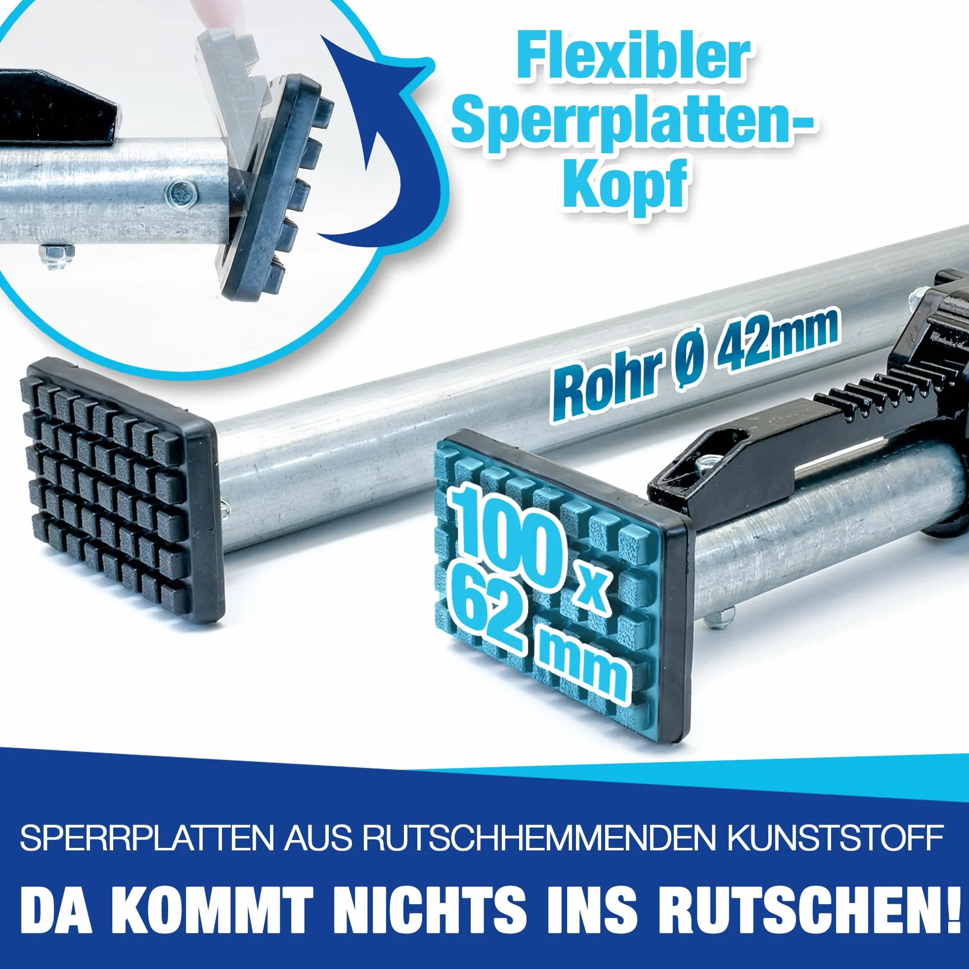 NTG Klemmbalken 1630–2000 mm – ausziehbare Spannstange zur Transportsicherung für LKW, Anhänger & Transporter – robuste Ladungssicherung Stange aus Aluminium mit Sperrfunktion – 4 Stück