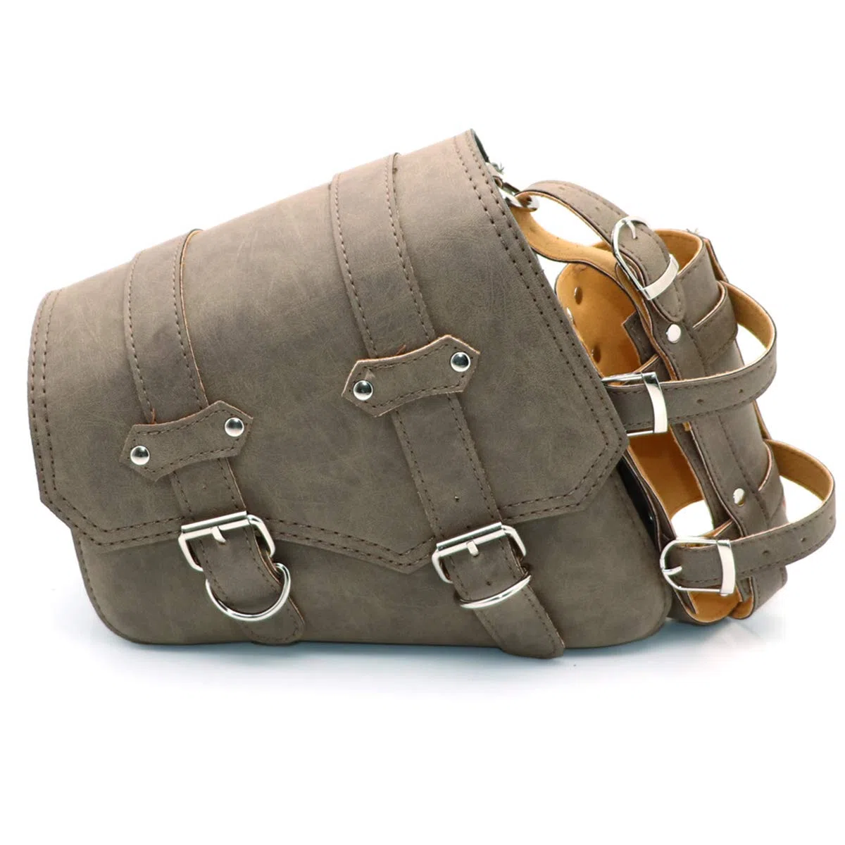 Universal Motorrad Satteltaschen PU Leder Seitliche Werkzeugtaschen für Satteltasche -Braun (Braun Links)