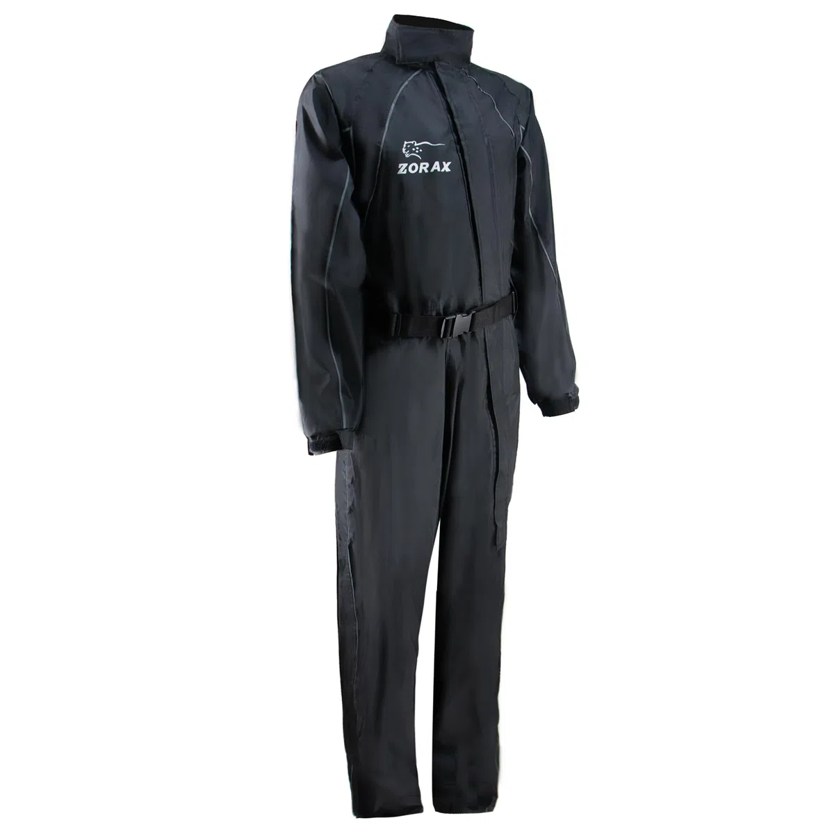 Zorax Wasserdichter winddichter Motorrad-Regenanzug für Herren, Regenbekleidung, Regenmantel, Tragetasche, reflektierende Streifen, Schwarz , 4X-Large