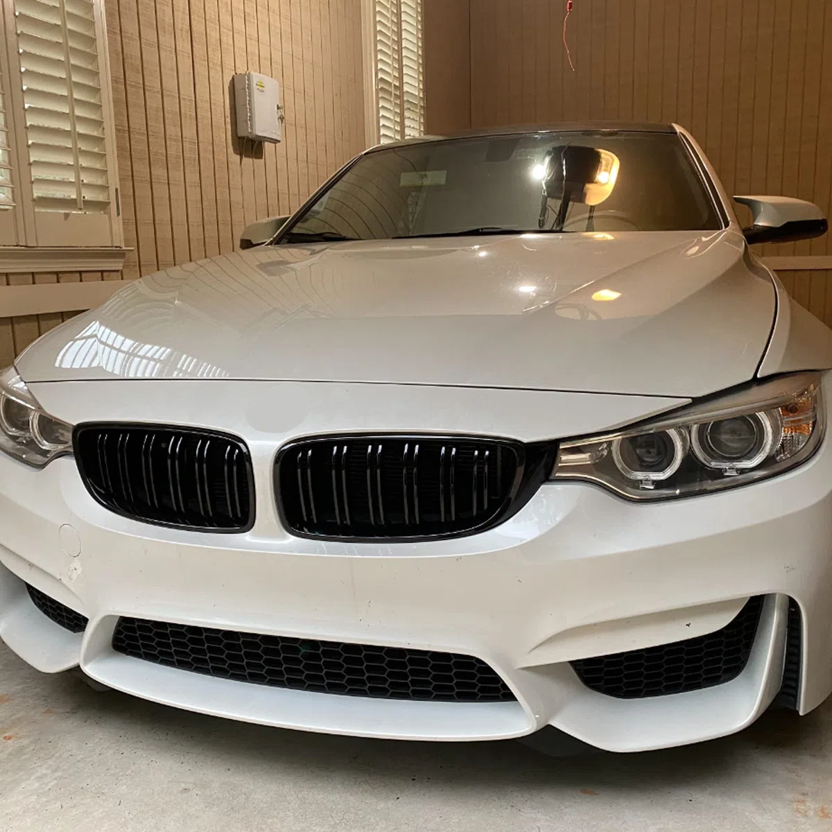 Nieren BMW 4ER F32 F33 F36 M4 2014-2020 Kühlergrill | Doppelsteg, Front Gitter,Schwarz Glanz
