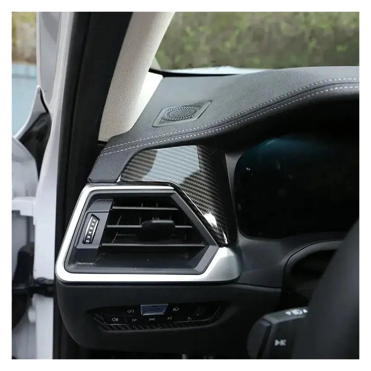 Kompatibel mit BMW 3er-Serie 4er-Serie G20 G21 G22 2020–2022, ABS-Kohlefaser, Auto-Schalttafel-Abdeckung, Innenausstattung, Zieraufkleber, Autozubehör