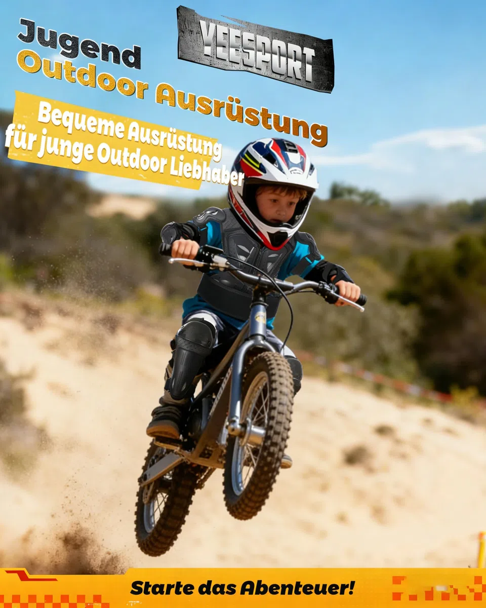 Kinder Schutzset für Fahrrad MTB Scooter, Verstellbare Schutzkleidung mit Brustbereich, Knie- & Ellenbogenschutz, Leicht für Outdoor-Aktivitäten