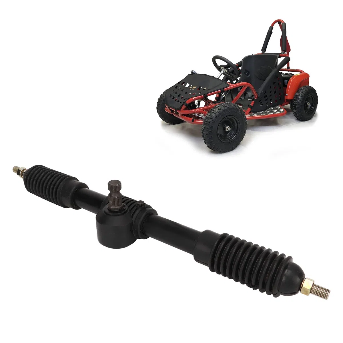 Servolenkgetriebe Zahnstangenwelle 430 Mm 30T Stahllegierung Poliertes Servolenkgetriebe Ritzel Go Kart Lenkgetriebe Zahnstange Go Kart Kart ATV UTV Motorr?der