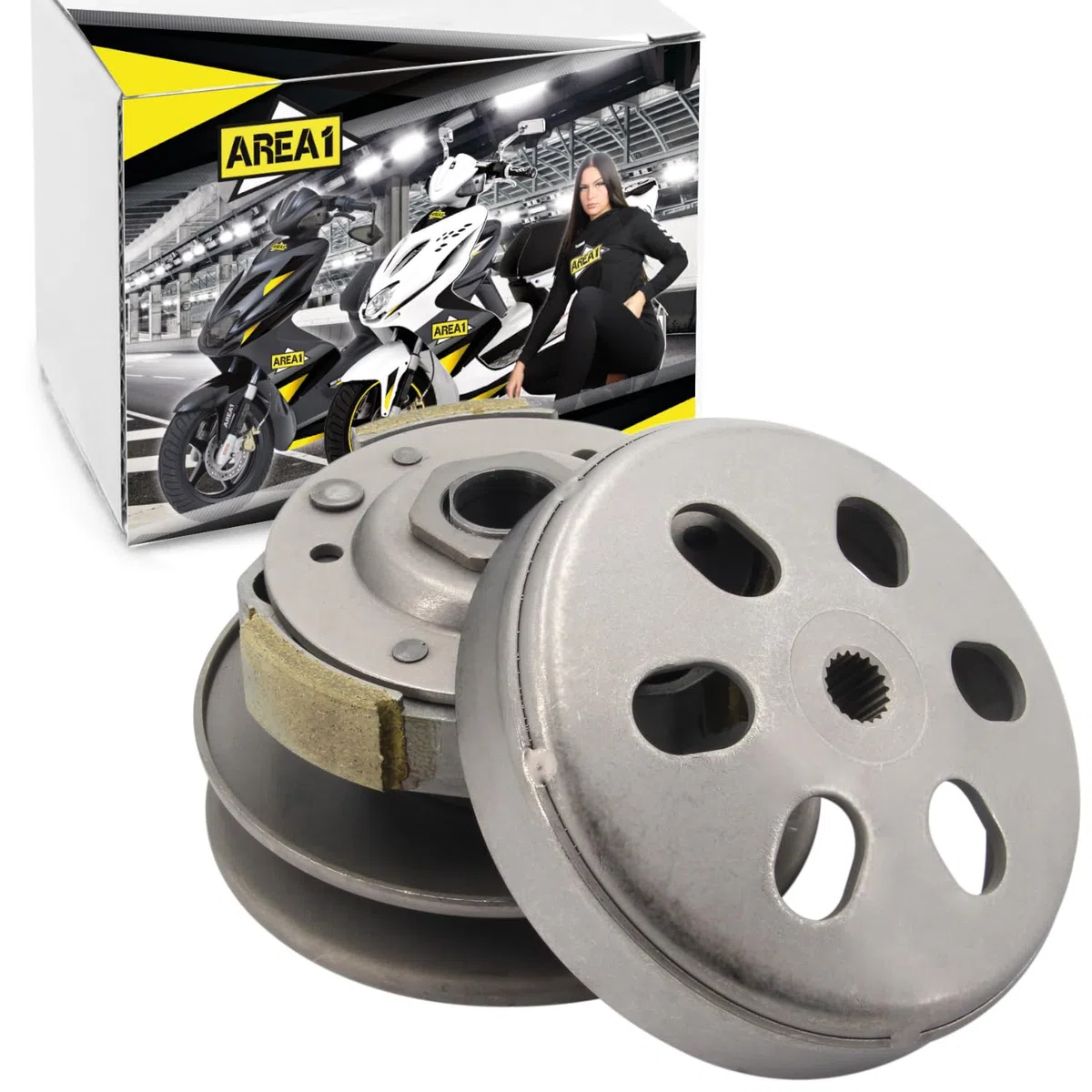 Area1 Wandler mit Kupplung für 125/150ccm 4T Motorroller kompatibel mit Baotian AGM Nova Motors Guoben Lexmoto Ering Rex Keeway Neco Lingben Wangye Znen RS Ultima FlexTech 152/157QMI/GY6 Vanguard