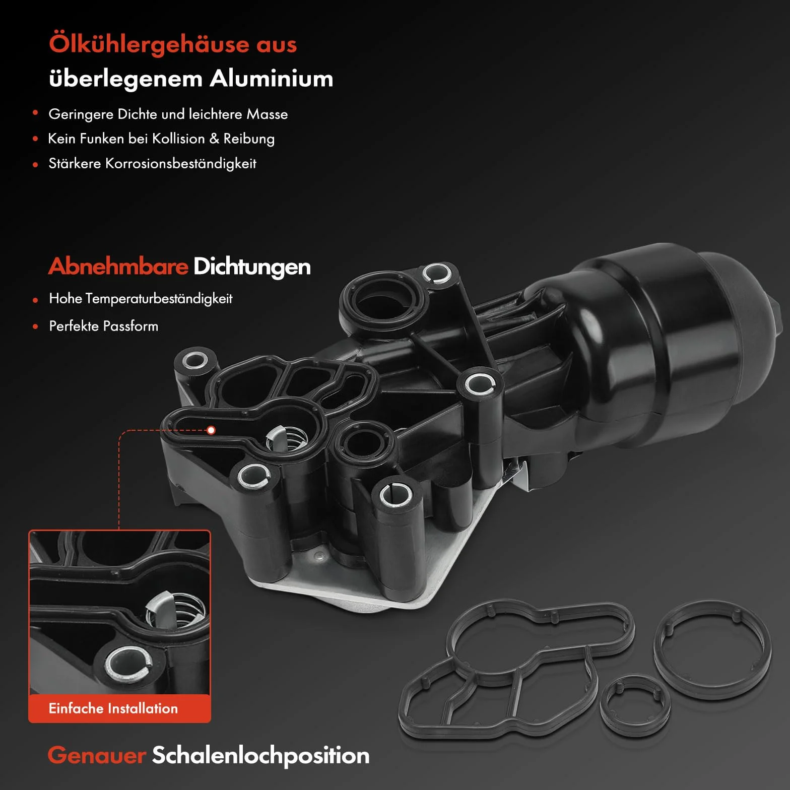 Frankberg Ölkühler Motoröl Ölfiltergehäuse Diesel Kompatibel mit Mito 955 500 312 500L 351 352 Panda 312 319 Punto 199 Ypsilon 312 Replace# 55225515