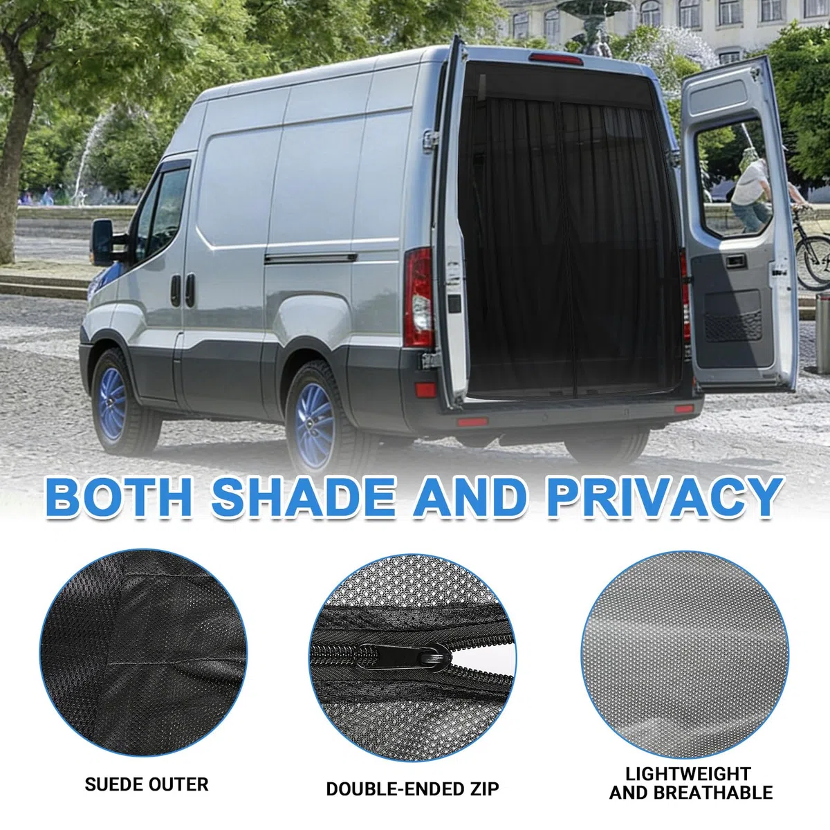 Insektennetz Ersatz für Iveco Daily 2014-2026, Auto Hintertür Heckklappe Insektennetz, Einschichtiges Netz Magnetische Moskitonetze Atmungsaktiv Insekten für Outdoor Camping