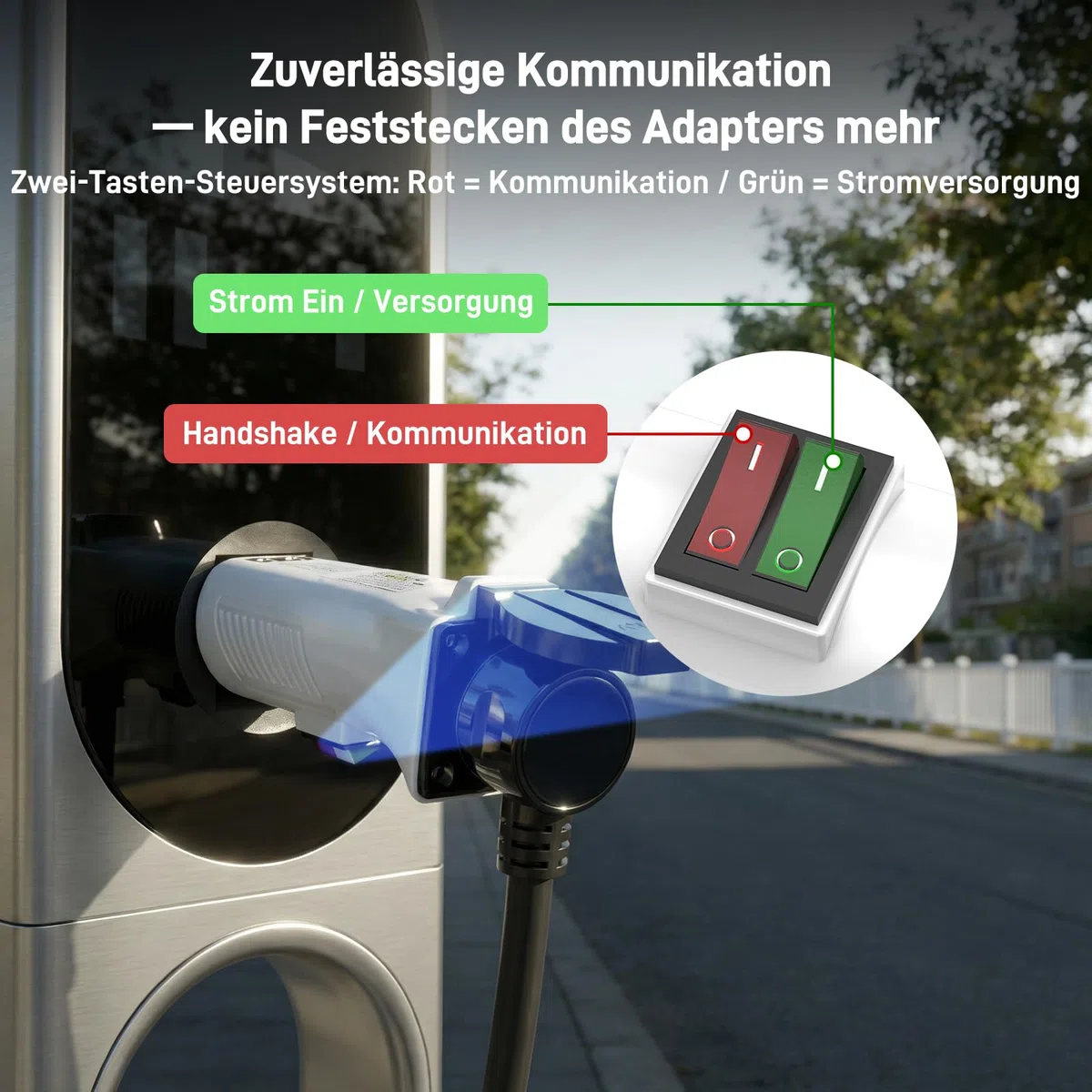 Typ 2 auf Schuko Adapter für Ladestation & Wallbox (230 V, 16 A, 3,68 kW, IP44) | Typ 2 Stecker auf Schuko-Steckdose für E-Bike, E-Scooter, Motorrad & Elektrorollstuhl (Nicht für V2L)