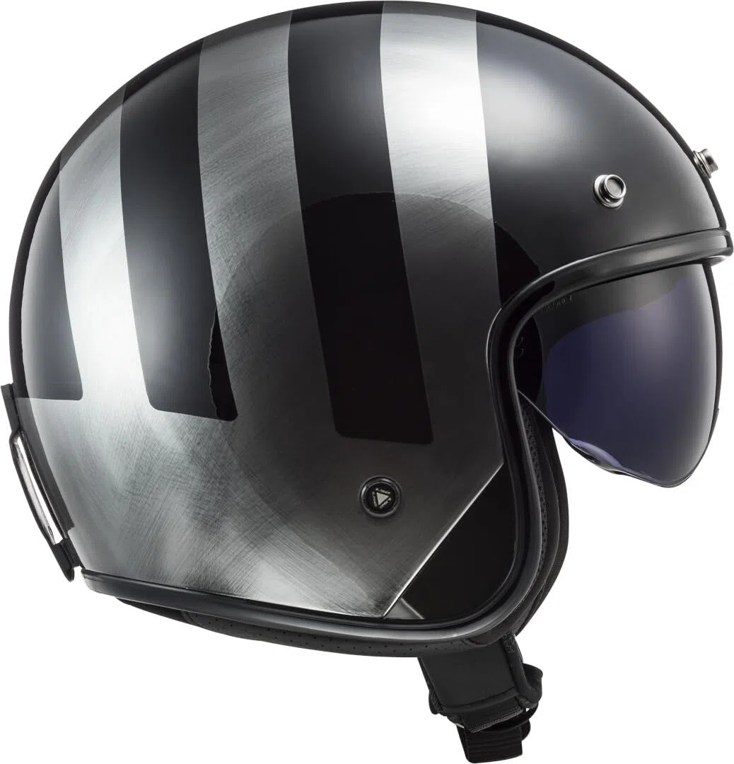 LS2, Jet-Motorradhelm BOB II LINES Gloss Black Jeans, XS