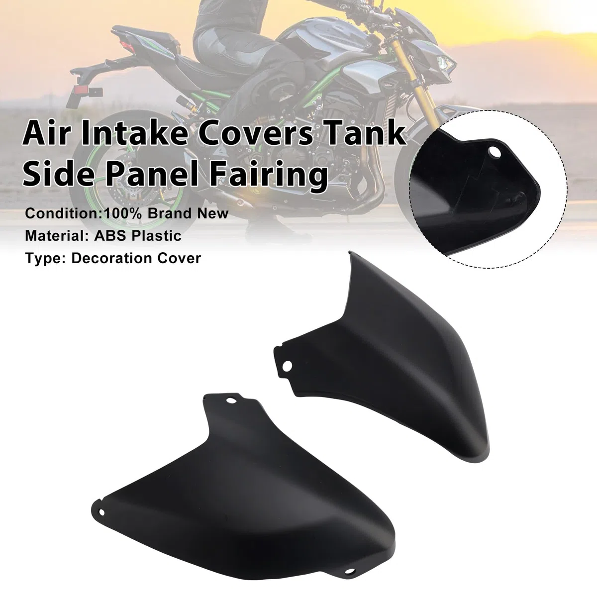 MAD HORNETS Passend für Kawasaki Z900 2025-2026 Air Intake Covers Tank Side Panel Fairing – High-Performance Protection for Your Bike – Matte Black