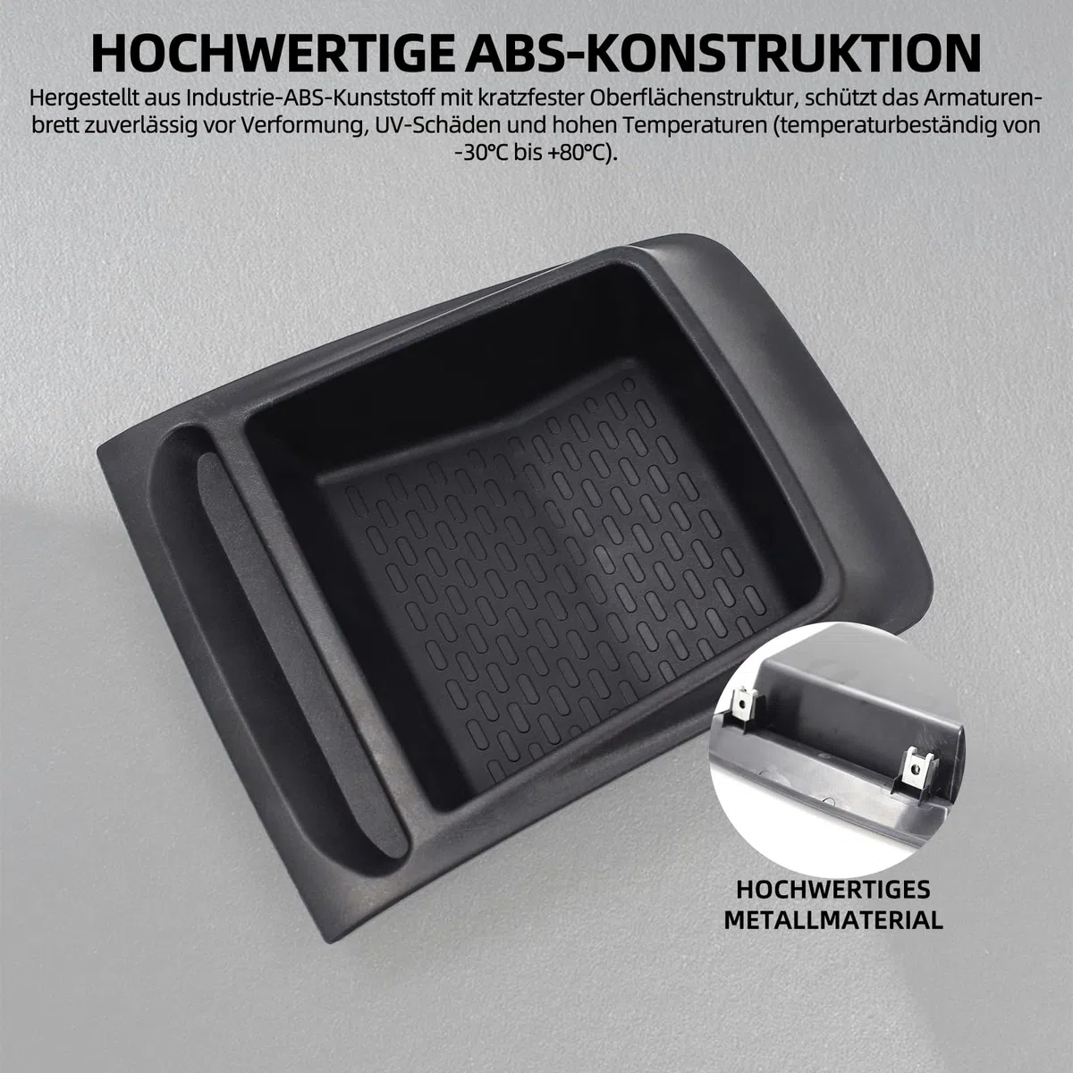 Auto-Armaturenbrett-Aufbewahrungsbox, passend für Fiat Ducato, Peugeot Boxer, Citroen Relay (2014+), schwarzes ABS-Material, rutschfestes Design 6472115AG，735699812
