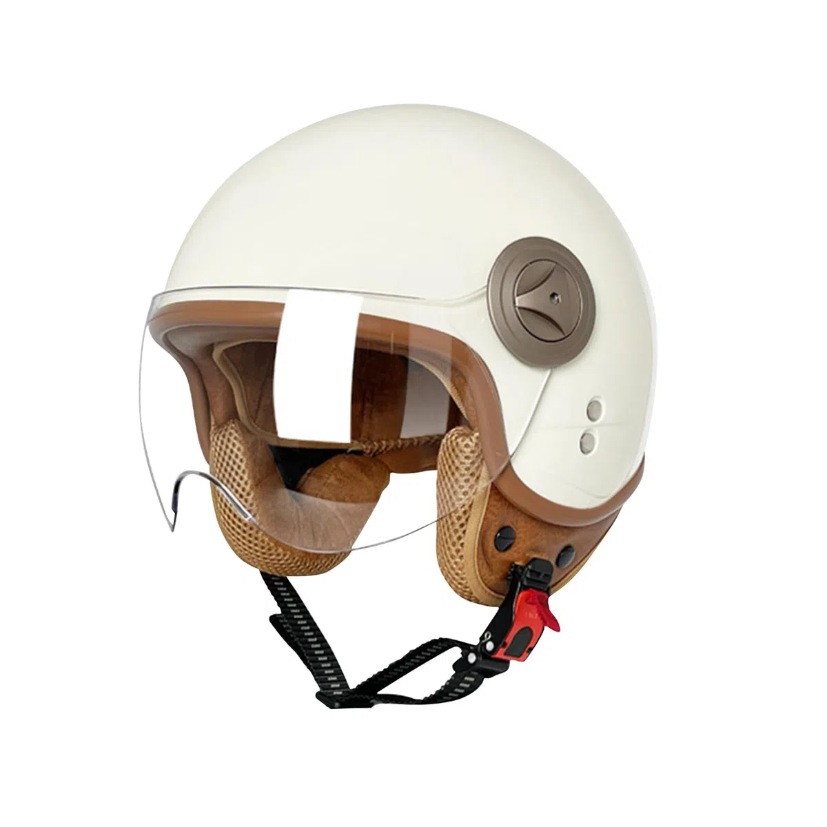 Erwachsenen Motorradhelm Scooter-Helm, Mode Halboffener Helm Mit Schutzbrille, Hat Den Verkehrssicherheitstest Bestanden, Um Die Kopfsicherheit Wirksam Zu Schützen