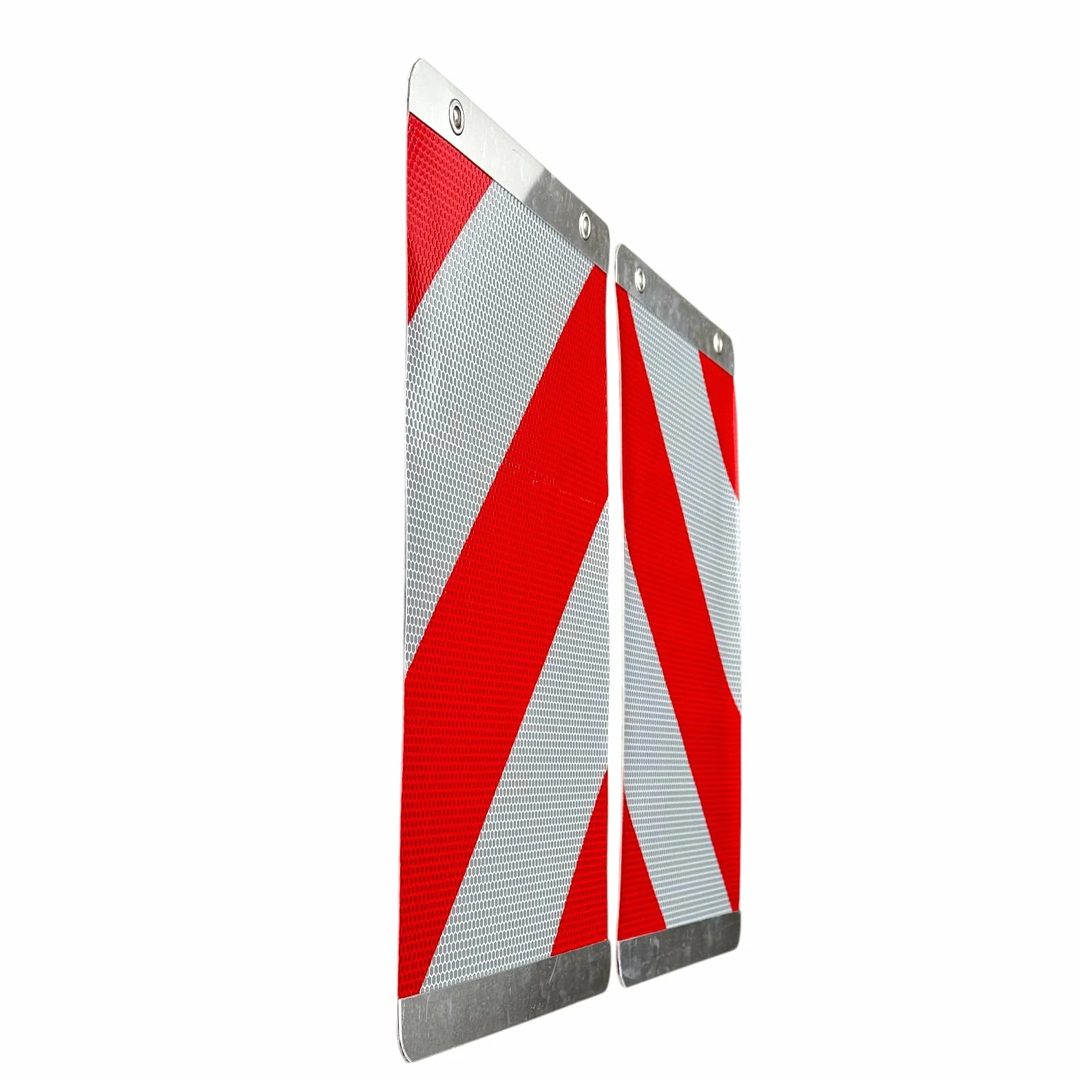2x Set Ladebordwand Warnflaggen mit Alu-Halter Warnmarkierung Ladebühne Hebebühne LKW