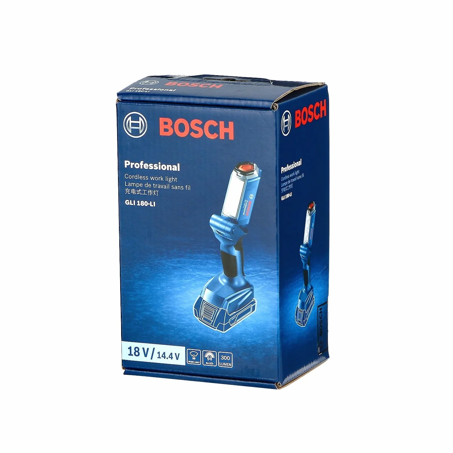 Bosch Professional 18V System Akku LED-Baustellenlampe GLI 18V-300 (max. Helligkeit 300 Lumen, ohne Akku/ Ladegerät)