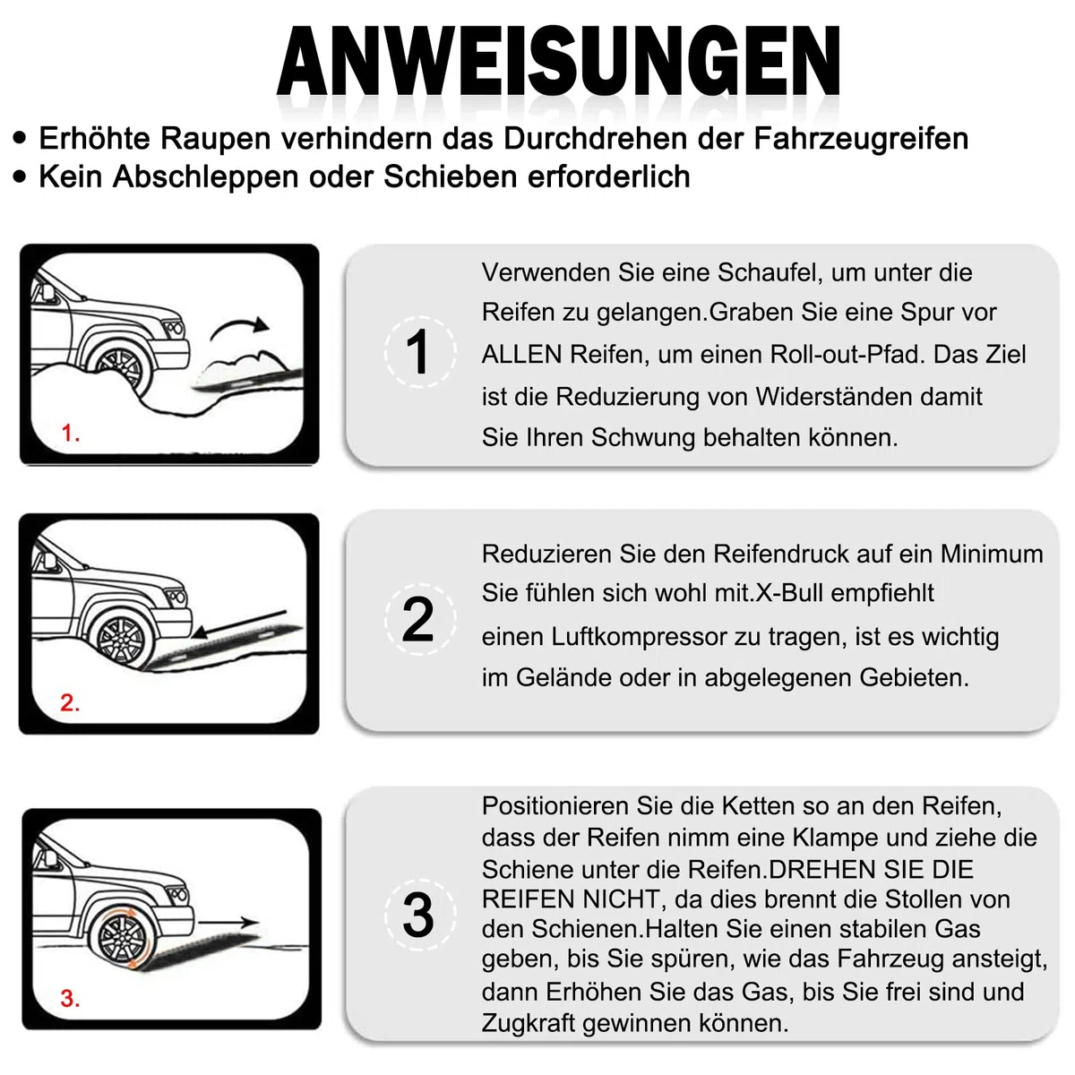 Anfahrhilfe mit Aufbewahrungstasche und Installationstool,Sand/Schlamm/Schnee Recovery Board Offroad Tracks,10T Last,Reifenleiter für PKW LKW Geländewagen Wohnmobil