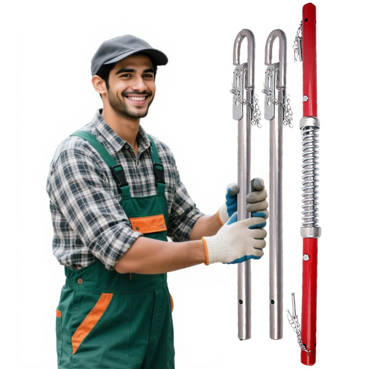 AMUFJJ abschleppstange Abschleppstange Für Pkw Kugelkopf, 3 T/ 5 T/ 6 T/ 8 T/ 20 T/ 30 T/ 50 T Abschleppstange Mit Zugkupplung Für Pkw Mit Anhängerkupplung, Mit Zwei-Wege-Dämpfung(3 ton)